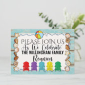 Beach Family Reunion, etc. Invitation Sjabloon Kaart (Staand voorkant)