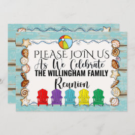 Beach Family Reunion, etc. Invitation Sjabloon Kaart
