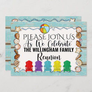 Beach Family Reunion, etc. Invitation Sjabloon Kaart