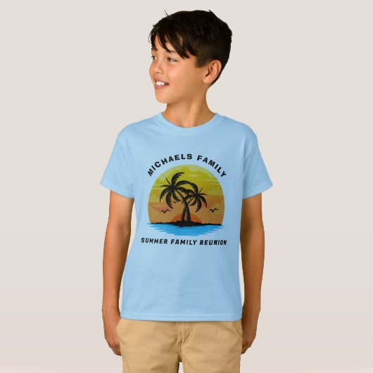 Beach Family Reunion Sunset Island Vacking Kinder T-shirt (Voorkant volledig)