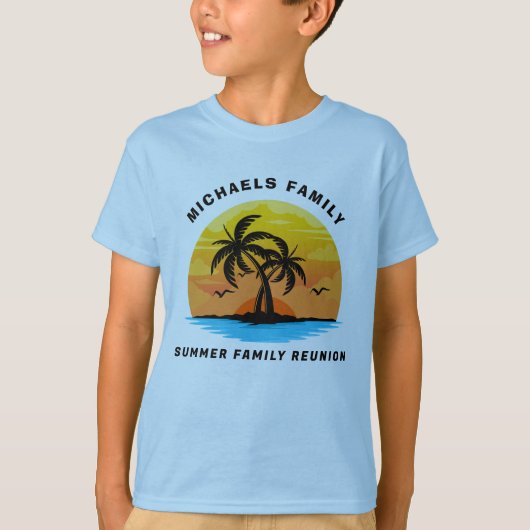 Beach Family Reunion Sunset Island Vacking Kinder T-shirt (Voorkant)