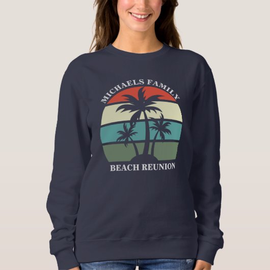 Beach Family Reunion Sunset Palm Custom Trui (Voorkant)