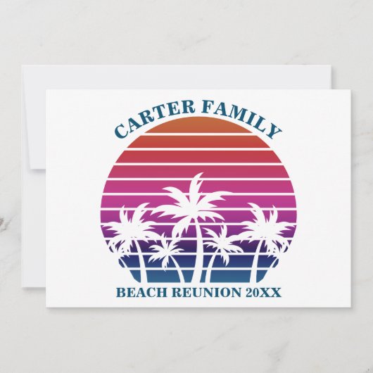 Beach Family Reunion Tropical Palm Tree - Aangepas Kaart (Voorkant)