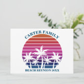 Beach Family Reunion Tropical Palm Tree - Aangepas Kaart (Staand voorkant)