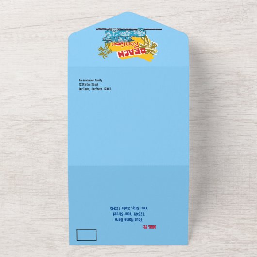 Beach Family Reunion Uitnodiging (Buitenkant)