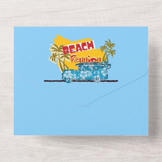 Beach Family Reunion Uitnodiging (Achterkant)