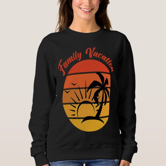 Beach Family Vacation Palms Sunset Holiday Matchin Trui (Voorkant)