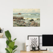  Beach feest |  zeegezicht Poster (Thuiskantoor)
