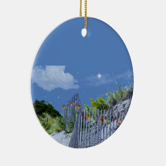 Beach Fence & Dunes Keramisch Ornament (Rechts)