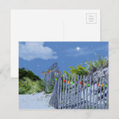 Beach Fence & Dunes Kerstlampjes Feestdagenkaart (Voorkant / Achterkant)