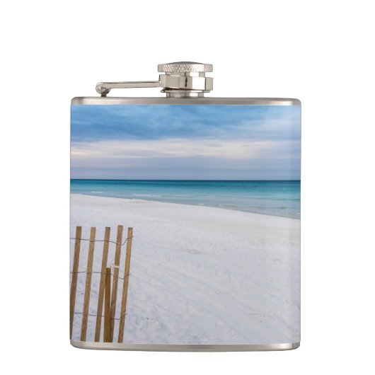 Beach Fence Morning Destin Florida Flask Heupfles (Voorkant)
