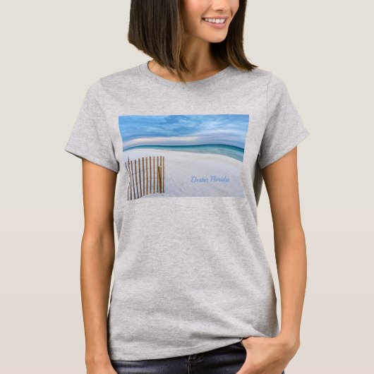 Beach Fence Morning Destin Florida T-shirt (Voorkant)