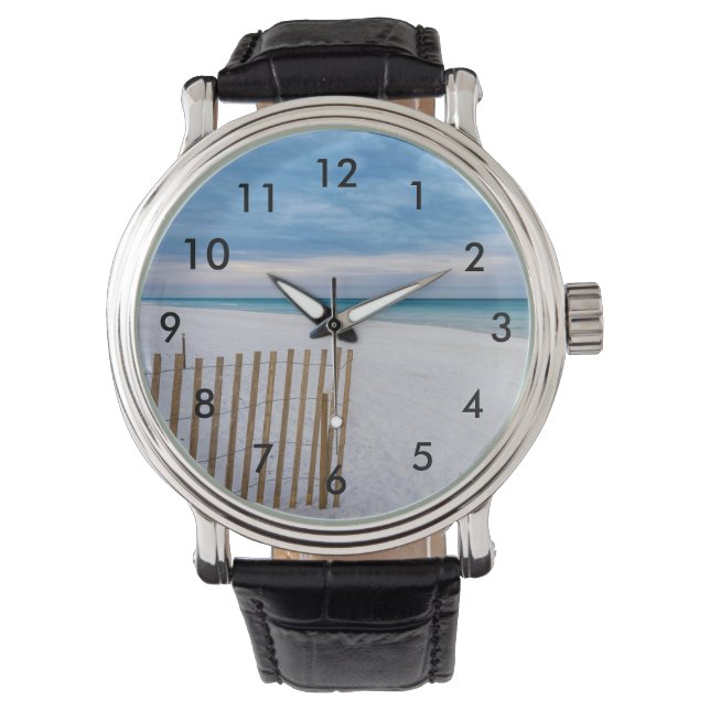 Beach Fence Morning Destin Florida Watch Horloge (Voorkant)