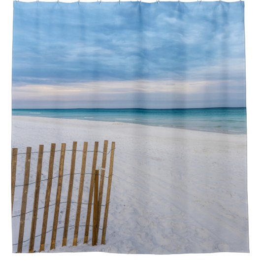 Beach Fence Ochtend Destin Florida Douche Gordijn (Voorkant)