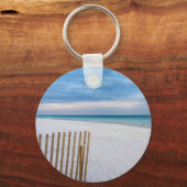 Beach Fence Ochtend Destin Florida Sleutelhanger (Achterkant)