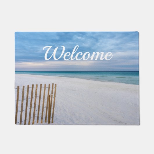 Beach Fence Ochtend Destin Florida Welkom Deurmat (Voorkant)