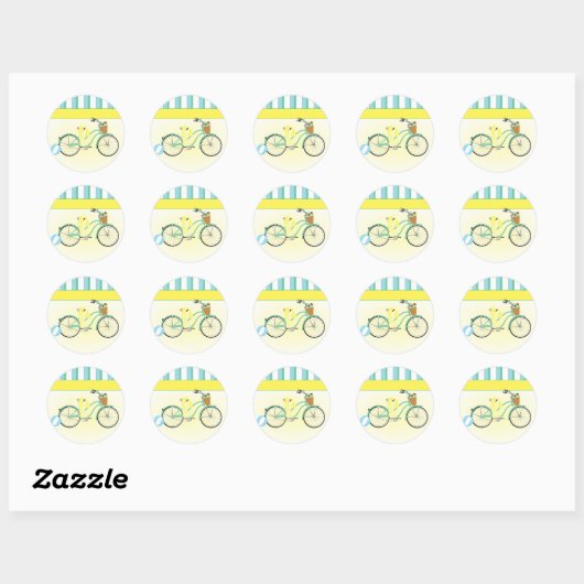 Beach-fiets Ronde Sticker (Vel)