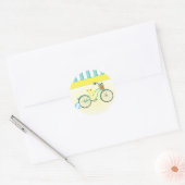 Beach-fiets Ronde Sticker (Envelop)