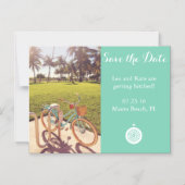 Beach fiets Save the Date Magnet Magnetische Uitnodiging (Voorkant)