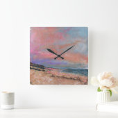 Beach Fine Art Painting Vierkante Klok (Huis)
