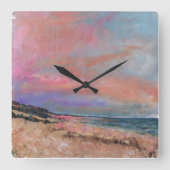 Beach Fine Art Painting Vierkante Klok (Voorkant)
