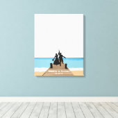 Beach Fingerprint ballon Guestbook Canvas Afdruk (Insitu (Houten vloer))