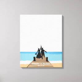 Beach Fingerprint ballon Guestbook Canvas Afdruk