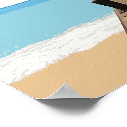 Beach Fingerprint ballon Guestbook Poster (Hoek)