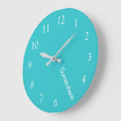 Beach Five OClock ergens waar Turquoise Large Cloc Grote Klok (Hoek)