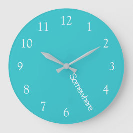Beach Five OClock ergens waar Turquoise Large Cloc Grote Klok