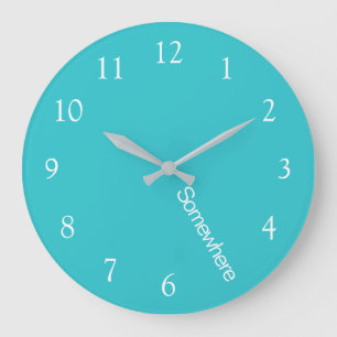 Beach Five OClock ergens waar Turquoise Large Cloc Grote Klok