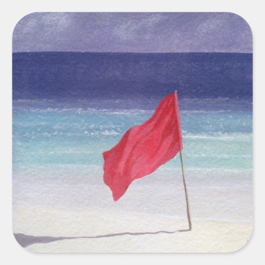 Beach Flag - Storm Warning 1985 Vierkante Sticker (Voorkant)