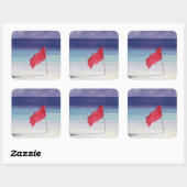 Beach Flag - Storm Warning 1985 Vierkante Sticker (Vel)