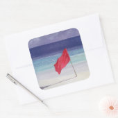 Beach Flag - Storm Warning 1985 Vierkante Sticker (Envelop)