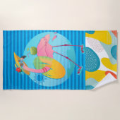 "Beach Flamingo" Beach Towel Strandlaken (Voorkant)
