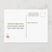 Beach Flamingo Merry kerstbudget Briefkaart (Achterkant)