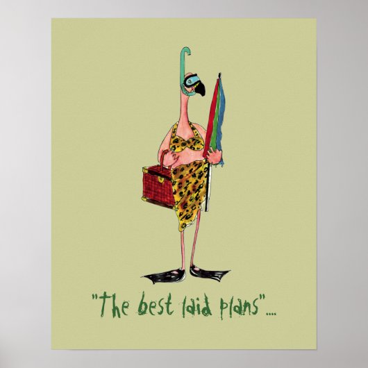 Beach Flamingo poster (Voorkant)