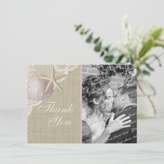  Beach Flat Kaart Dank u (Staand voorkant)