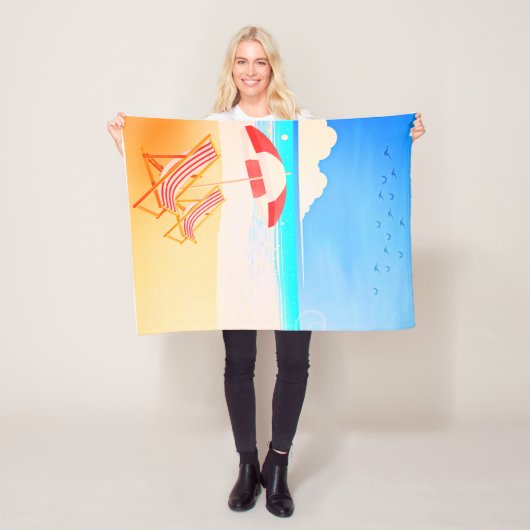 Beach Fleece Blanket, 30 x 40 inch Deken (In situ)