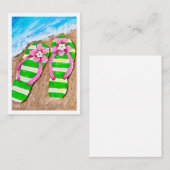 Beach flip flop Flat Note Cards Notitiekaartje (Voorkant / Achterkant)