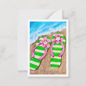 Beach flip flop Flat Note Cards Notitiekaartje (Voorkant)