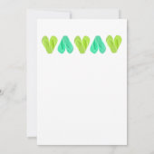 Beach Flip Flop Hearts Weddenschap Blauwgroen Kaart (Achterkant)