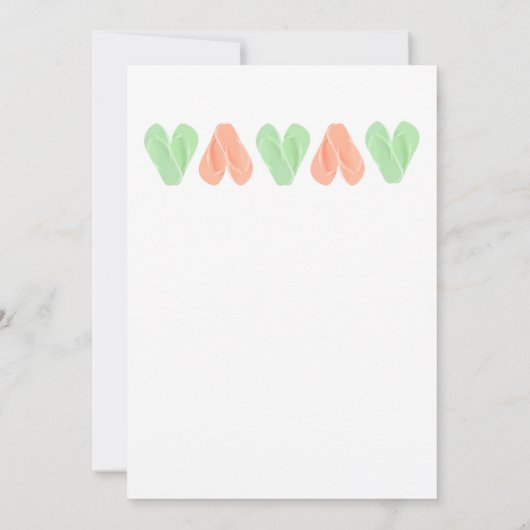 Beach Flip Flop Hearts Weddenschap Invitation Mint Kaart (Achterkant)
