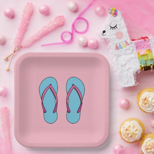Beach Flip Flops Papieren Bordje (Feest)