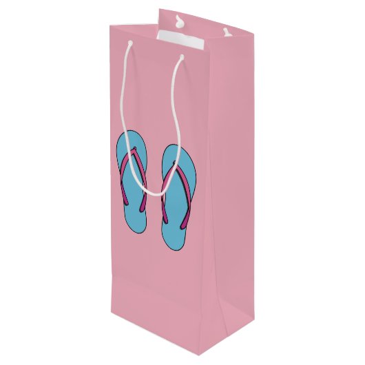 Beach Flip Flops Wijn Cadeautas (Achterkant Gekanteld)