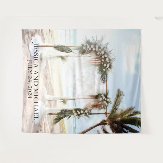 Beach Floral Arch Wandkleed (Voorkant (horizontaal))