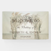 Beach Floral Arch Wedding Spandoek (Horizontaal)