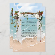 Beach Floral Canopy Tropical Modern Wedding