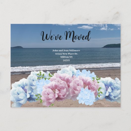 Beach Floral We hebben Briefkaart verplaatst (Voorkant)