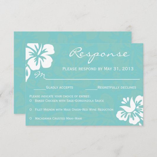 Beach Flowers RSVP (Voorkant / Achterkant)